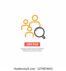 Vector human resources, people search, hr logo, icon isolated, template design