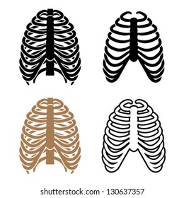 Vector human rib cage symbols