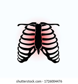 Vector human rib cage symbols for Healthcare or medical concept