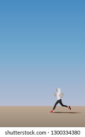 vector human running on outdoor background.joking