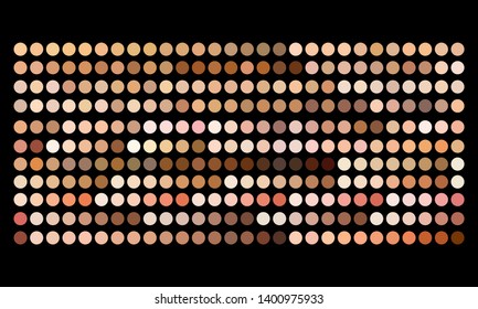 Vector Human Skin & Hair Color Tones Palette Swatches