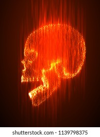 vector. human skull. dots and points.