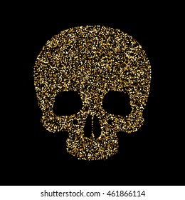 Vector human skull glitter icon