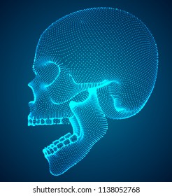 vector human skull on color background. a symbol of death, halloween, the day of the dead and hacker attacks