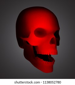 vector human skull on color background. a symbol of death, halloween, the day of the dead and hacker attacks