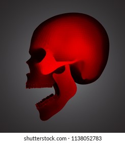 vector human skull on color background. a symbol of death, halloween, the day of the dead and hacker attacks