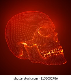 vector human skull on color background. a symbol of death, halloween, the day of the dead and hacker attacks