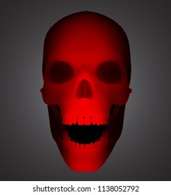 vector human skull on color background. a symbol of death, halloween, the day of the dead and hacker attacks