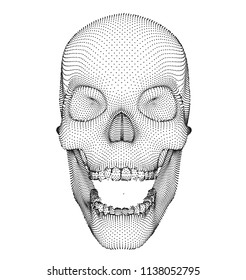 vector human skull on color background. a symbol of death, halloween, the day of the dead and hacker attacks