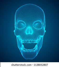 vector human skull on color background. a symbol of death, halloween, the day of the dead and hacker attacks