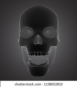 vector human skull on color background. a symbol of death, halloween, the day of the dead and hacker attacks