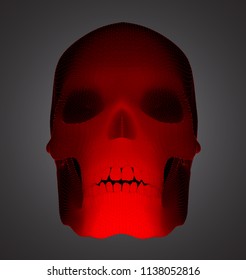 vector human skull on color background. a symbol of death, halloween, the day of the dead and hacker attacks