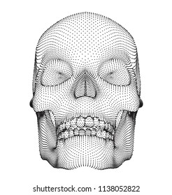 vector human skull on color background. a symbol of death, halloween, the day of the dead and hacker attacks