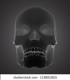 vector human skull on color background. a symbol of death, halloween, the day of the dead and hacker attacks