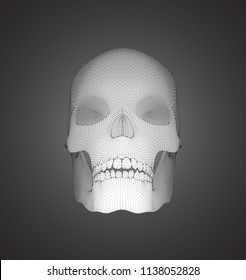 vector human skull on color background. a symbol of death, halloween, the day of the dead and hacker attacks