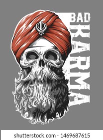 Vector human Skull in Turban