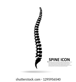 Vector human spine icon isolated silhouette illustration.