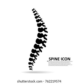 Vector Human Spine Icon Isolated Silhouette Illustration.