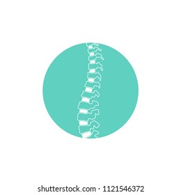 Vector human spine isolated silhouette illustration. Spine pain medical clinic, institute, orthopedic therapy diagnostic center, surgery logo element. Spinal icon symbol design. Concept of scoliosis