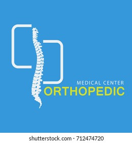 Vector human spine isolated silhouette for logo. Symbol for Orthopedic theme. Illustrated vector
