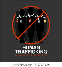 vector human trafficking awareness poster template