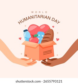 Plantilla de afiches del Día Humanitario del Vector