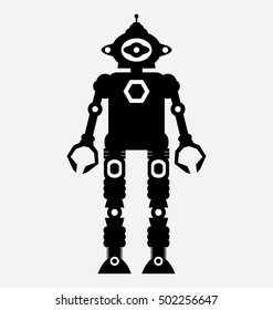 vector humanoid robot, flat design style