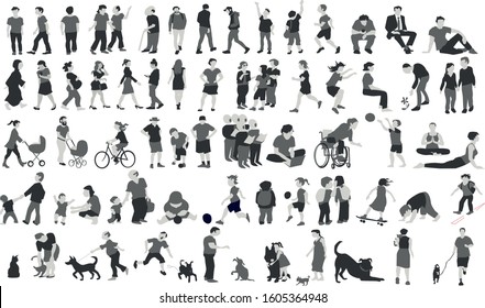 Vector humans showing different kind of activities. 