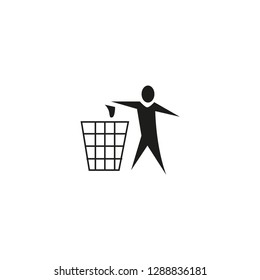 vector of humans throwing garbage icons
