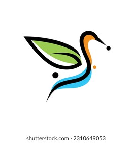 Vector humming bird colorful logo