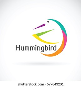 Vector of humming bird design on white background, Bird Logo.