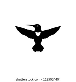 vector hummingbird, flying colibri silhouette