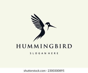 Plantilla de diseño del logotipo del colibrí vector 