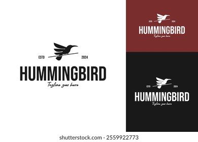 Vector of hummingbird logo design template vector illustration