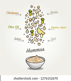 Vector Hummus Ingredients