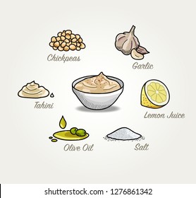 Vector Hummus Ingredients