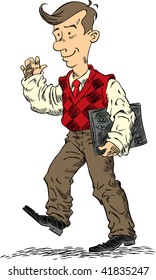 Vector humorous of business man