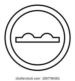 Vector Hump Sign Outline Icon Design
