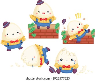 A vector of humpty dumpty nursery ryhmes