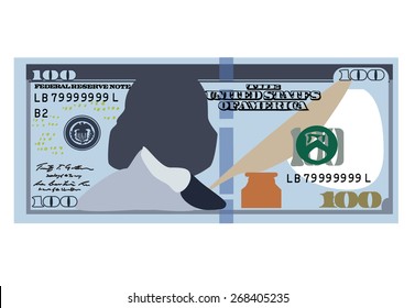 vector hundred dollar paper bill banknote