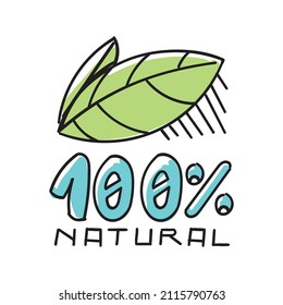 Vector Hundred Percent Natural, Logo Icon.