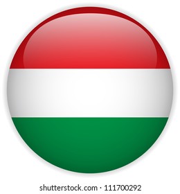 Vector - Hungary Flag Glossy Button