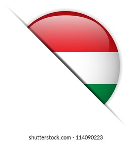 Vector - Hungary Flag Glossy Button