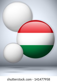 Vector - Hungary Flag Glossy Button