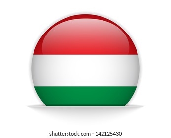 Vector - Hungary Flag Glossy Button