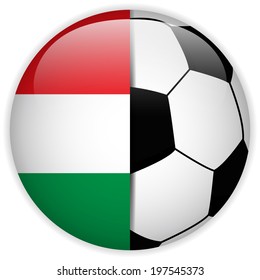 Vector - Hungary Flag with Soccer Ball Background