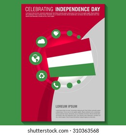 Vector Hungary Independence Day Flyer template. Creative Brochure Title Page. National Day Leaflet design element. vector illustration