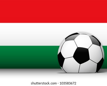 Vector - Hungary Soccer Ball with Flag Background