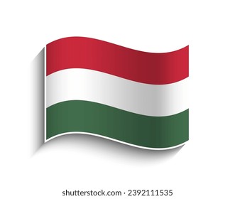 Icono de bandera ondulante de Hungría vectorial