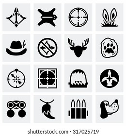 Vector Hunting icon set on grey background